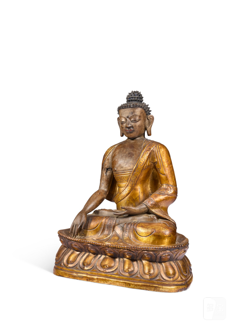 清十八世紀 鎏金銅皮佛像  CHINA, QING DYNASTY, 18TH CENTURY - 图2